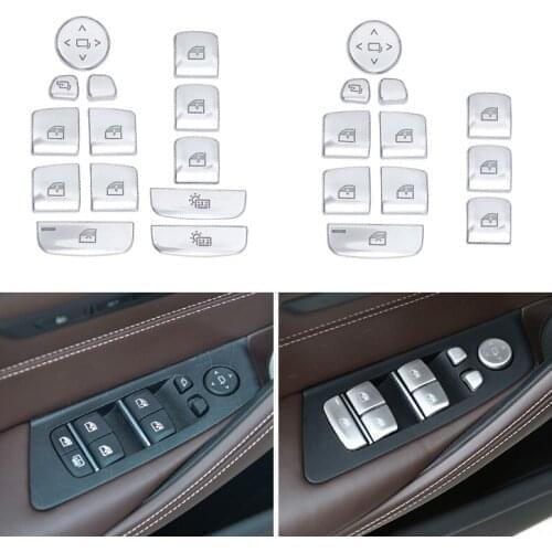 Car Styling ABS Chrome Interior Door Window Switch Lifter Buttons Cover Inner Sticker Trim For BMW 5 Series 2018 528 530 G38 G30