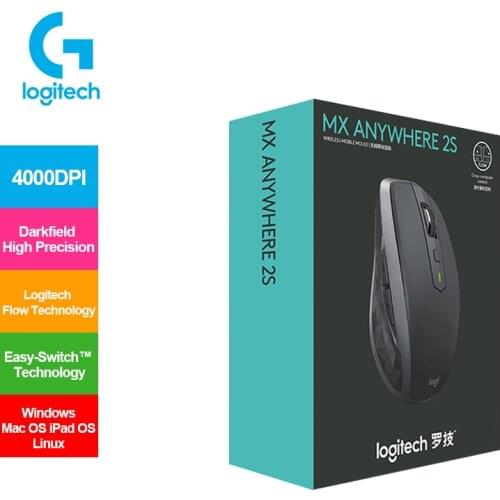 Logitech MX Anywhere 2S Wireless Mouse Unifying Receiver with Easy-Switch™ Technology 4000DPI for Windows Mac OS iPad OS