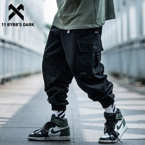 11 BYBBS DARK Big Pockets Men Cargo Harem Pants 2019 Harajuku Streetwear Loose Sweatpants Hip Hop Casual Joggers Men Trousers