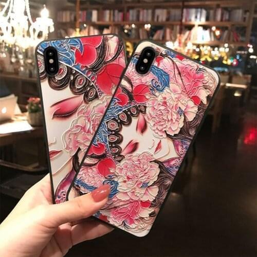 Flower Girl Phone Case for iPhone XS MAX XR Coque Embossed TPU Back Cover for iPhone X 8 7 6S 6 Plus Capa for OPPO R15 R17 Cases
