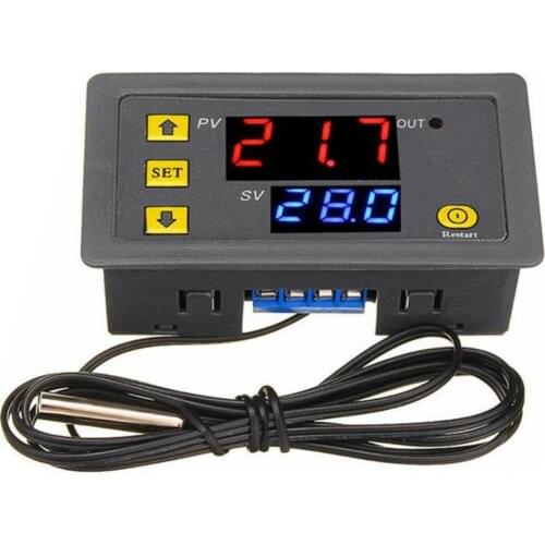 W3230 12V 24V AC110-220V Probe line 20A Digital Temperature Control LED Display Thermostat With Heat/Cooling Control Instrument