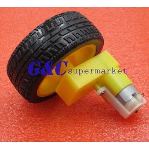 DC 3-6v Right-angle Gear Motor + smart Car Robot Plastic Tire Wheel diy electronics
