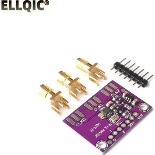 DC 3V-5V 5351 Si5351A Si5351 I2C Clock Generator Breakout Board Module Signal Generator Clock 8KHz-160MHz For Arduino