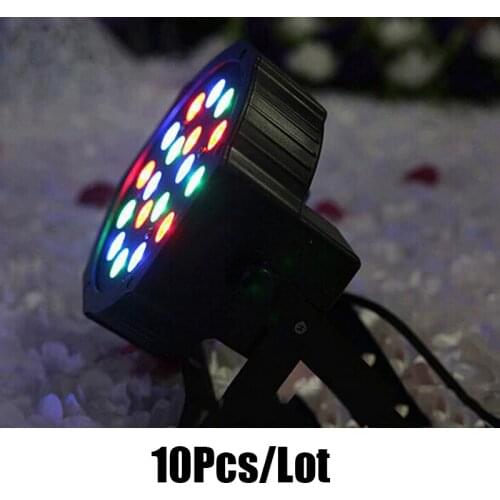 Dj Led Disco RGB Light 10pcs/lot 18pcs Plastic Led Par Stage Light Mini Par Led Can For Club Dj Show Home Party KTV Disco Light