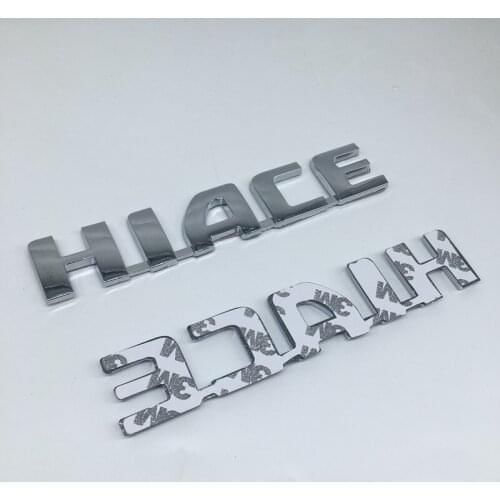 HIACE ABS Plastic Chrome Auto Car Rear Trunk Number / Letter logo Badge Emblem Decals Car Styling Auto Accessories Side Stickers