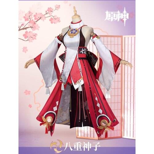 Game Genshin Impact COS Yae Kamiko Clothing Inazuma Raiden Shogun Cospaly Anime Costume Female Role Playing Figure Suit Dress