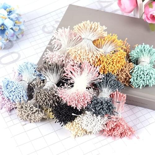 400pcs 7cm Stamens Artificial Flowers Mixed Double Heads Use For Wedding Home Decoration Ccrapbook Diy Flower Accessories Crafts