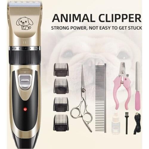 Dog Clipper Dog Hair Clipper Grooming Pet Cat Dog Haircut Trimmer Shaver Set Cordless Rechargeable Electric Professional Scissor