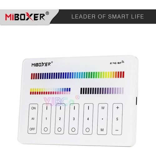 Miboxer M4 4 zone RGB+CCT touch Panel Italian Standard DC3.3V 2.4G Wireless Controller Transmitting RF Remote Tempered glass