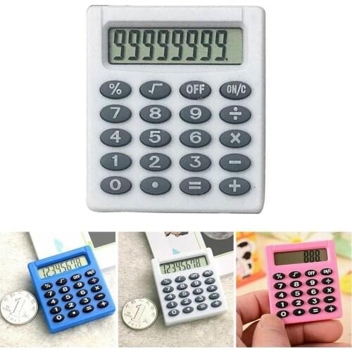 Cartoon Pocket Square Calculator Personalized Mini Mini Calculator Candy Coin Color Calculator School Stationery Batteries B8I5