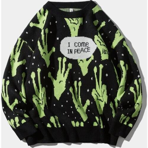 Mens Sweater 2021 New Spring Winter Casual Cartoon Anime Loose Mens Sweater Large Size Half Turtleneck Sweater Men Thickening