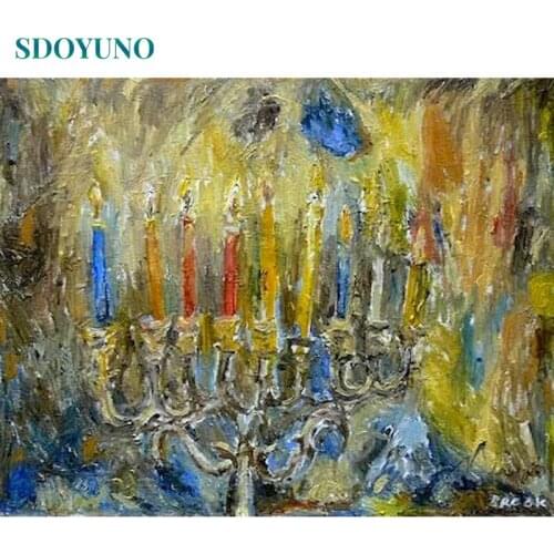 SDOYUNO 60x75cm Paint By Numbers DIY Frameless Oil Abstract Candle Painting By Numbers On Canvas Digital Hand Painting Decor
