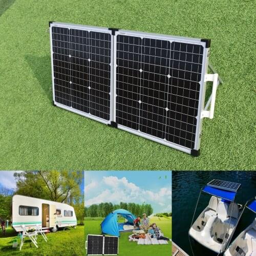 Newly Foldable solar panel 100w ,2pcs 50w rigid frame solar panel, For 12v 18v battery charge