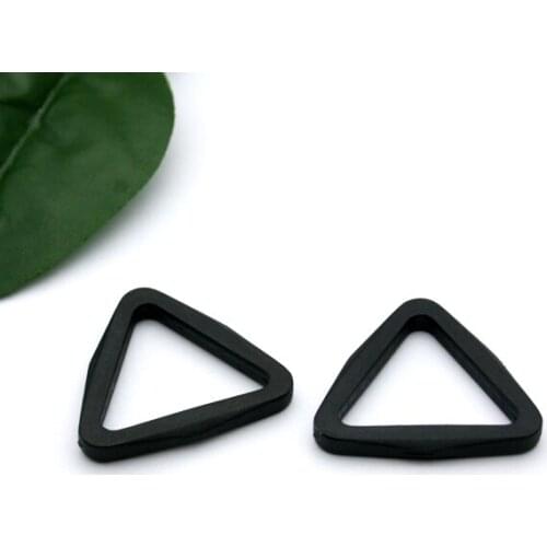 Wholesale 100pcs M006-25 black POM adjustable buckles plastic KAM slider Tri-angle buckle rings backpack webbing straps