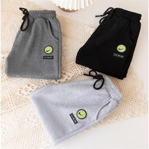 Kids Boys Girls Autumn Sportswear Pants Smiley Face Print Children Toddler Fall Clothes