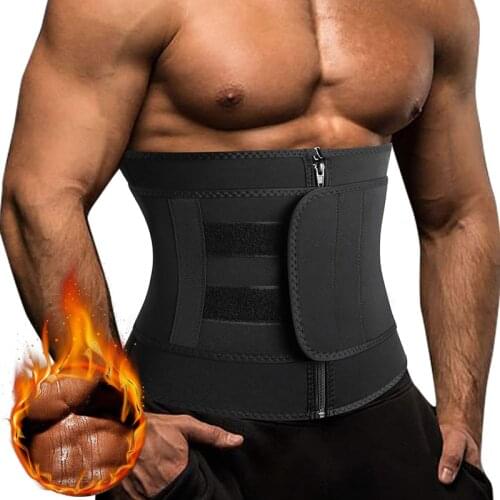 Sauna Workout Waist Trainer Trimmer for Men Weight Loss Neoprene Body Shaper Sweat Belly Belt with Adjustable One Straps Corset