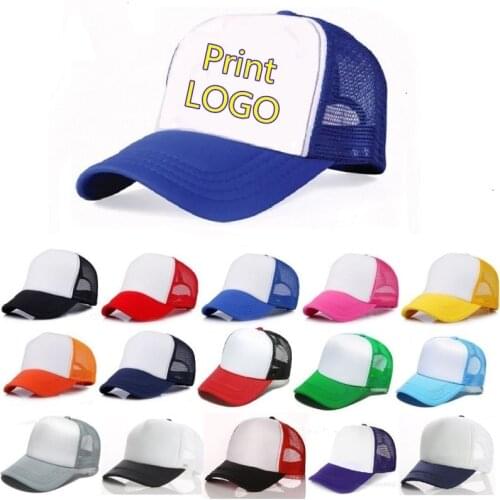 Wholesale Price! Free Custom LOGO Design Trucker Hat Baseball Cap Kids Blank Mesh Adjustable Sun Hat Boys Girls Gorras