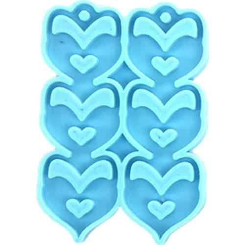 Keyring Casting Silicone Mould Earrings Pendant Keychain Epoxy Resin Mold DIY Crafts Jewelry Making Tools