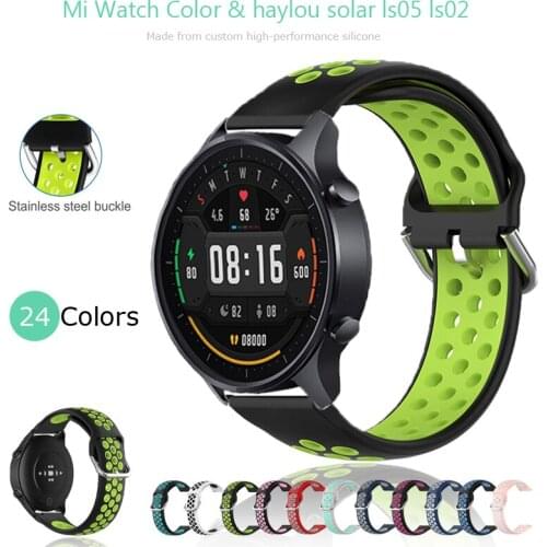 For Xiaomi Mi Watch Color Sport Strap Replacement Watchband Silicone Bracelets for xiaomi haylou Ls02/solar Ls05 20mm 22mm Band