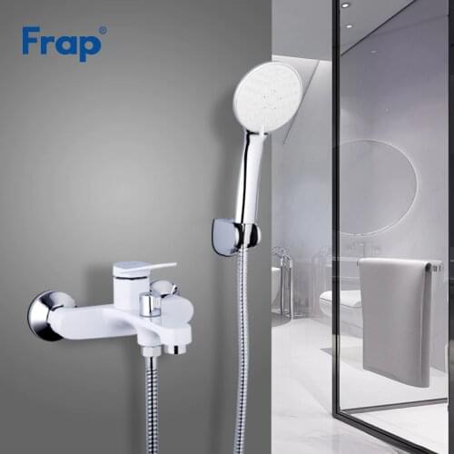 Frap Bathroom Shower Faucet Set Brass Spray Paint Wall Mounted Shower Faucet Bathtub Water Mixer Tap Hot and Cold Water F3245