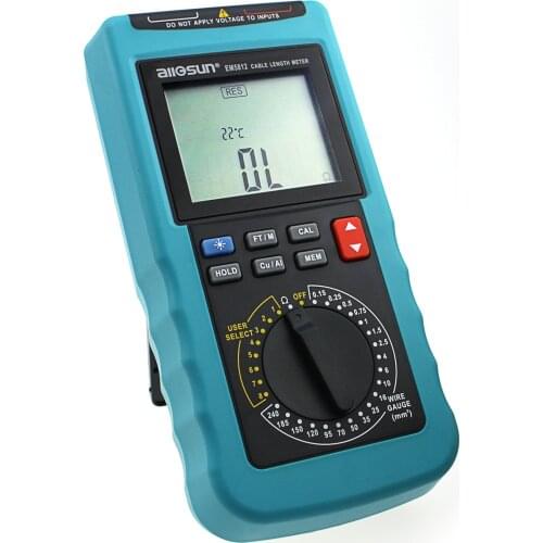 All-sun EM5812 Modern Digital Cable Length Meter PC Data Network LCD Digital Display Automatic Temperature Compensation