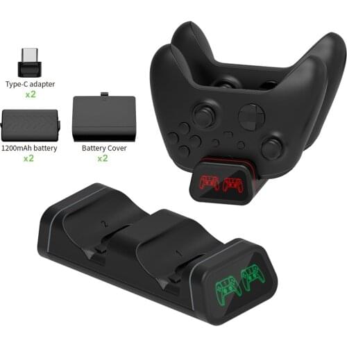 TYX-0625 For XBOX Series X Charging Dock Station With Battery Pack Battery Cover Type-C Adapter For XBOX Series S X Dual Charger