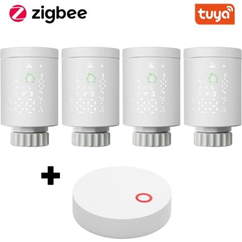 Tuya ZigBee3.0 Smart Radiator Actuator Programmable Thermostatic Radiator Valve Temperature Controller Support Alexa