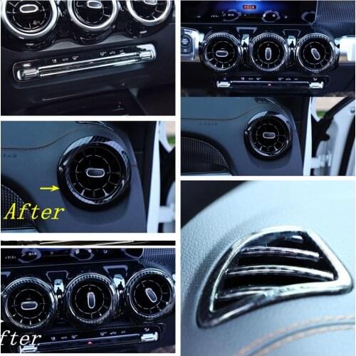 Carbon Fiber Look Interior Refit Kit Dashboard Air Conditioning AC Vent Outlet Cover Trim For Mercedes-Benz GLB 200 X247 2020