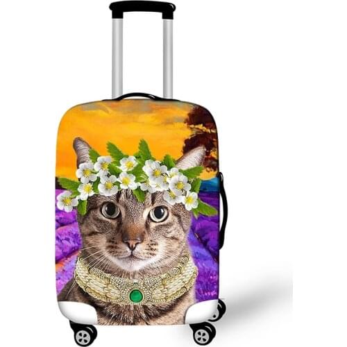Cartoon 3D Pet Cat Print Travel Luggage Protective Covers Women Suitcase Dust Protections Cover 18 to 32 Inch High Elastic