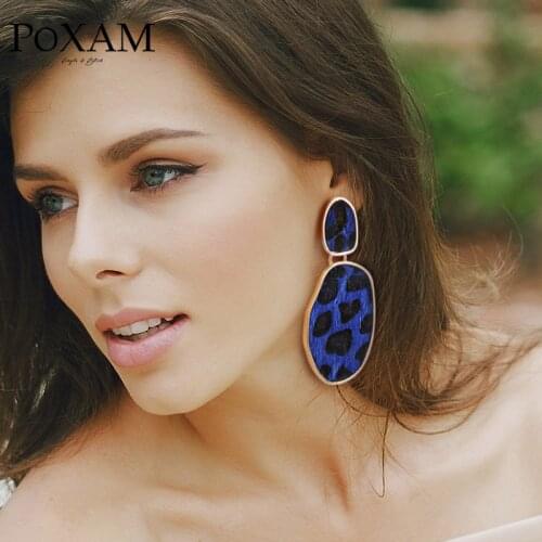 New Vintage Classic Geometric Metal Drop Earrings 2019 For Women Fashion European American Plush Leopard Elegant Earring Jewelry