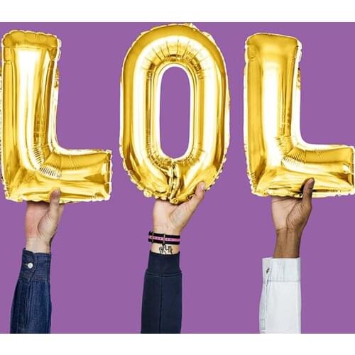 16/32inch Rose Gold Silver Lol Letter Alphabet Foil Balloon LoL Theme Party Decoration Baby Shower Birthday Air Balloon Kid Toys