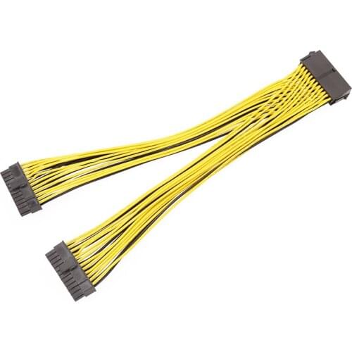 24Pin ATX PSU Y Adapter Cable 24 pin Splitter Power Cable for Dual ATX Motherboard