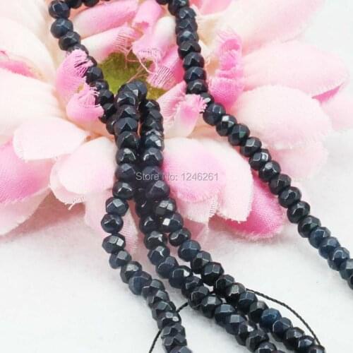 2x4mm Black Chalcedony Ornaments Jewelry making Design Gifts Faceted Abacus Loose Beads DIY Stone Accessory Parts 15inch Gifts