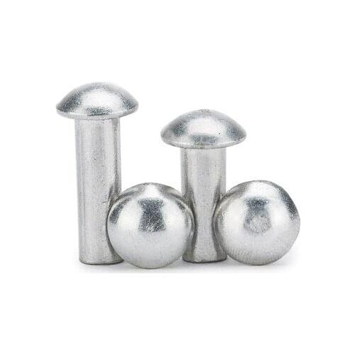 30pcs M4 aluminum round head rivtes pan headed solid rivet percussion rivetings knock rivetings GB867 14mm-45mm length