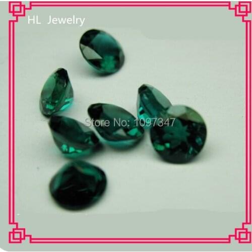 5PCS/lot Free shipping 6MM Round Hydrothermal Emeraid Green Cubic Zirconia Loose Stone