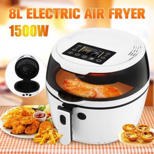 8L Lucht Friteuse Grote Capaciteit Olie Gratis Kip Fornuis Roosteren Gezondheid Friteuse Pizza Fornuis Lcd Smart gereedschap