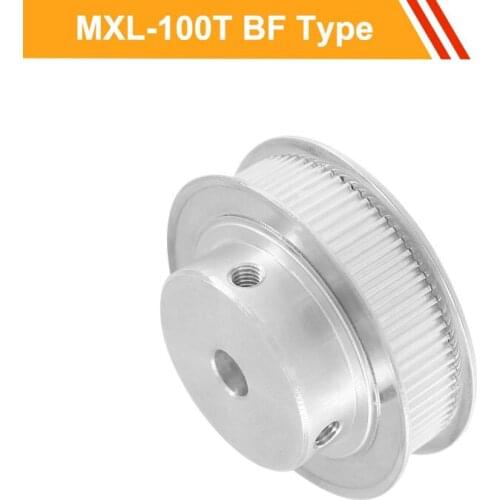 MXL 100T Gear Belt Pulley 11mm Belt Width MXL Type Transmission Pulley 8/10/12mm Bore Aluminium Pulley Wheel for 3D Printer