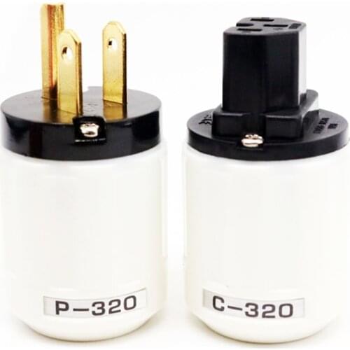 P320 + C320 Audiophile Pure Copper 24k Gold Plated US Version Hifi DIY Power Plug & IEC Connecter