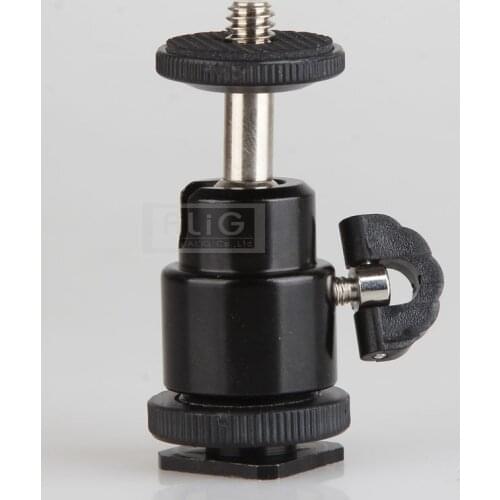 [No Tracking] Camera Mini Metal Tripod Ball Head 1/4'' Screw to Hot Shoe Adapter
