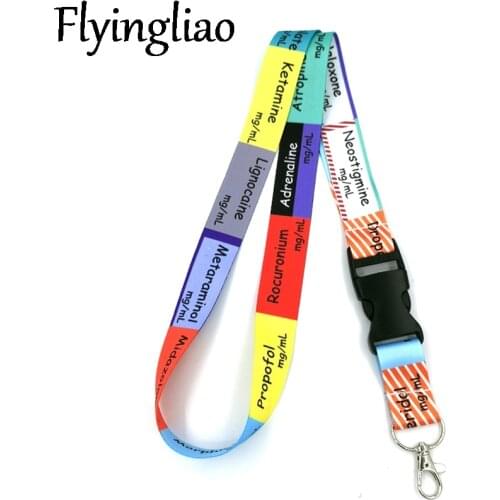 Medical Doctor Nurse Neck Keychain Necklace Webbings Ribbons Anime Cartoon Neck Strap Lanyard ID badge Holder Keychain Lanyards