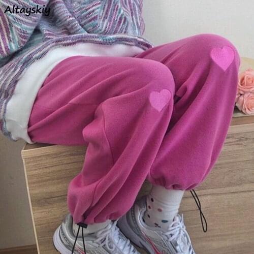 Casual Pants Women Kawaii Preppy Style Harajuku Mujer De Moda Spring Students High Street Fashion Cozy Elastic Waist Female New
