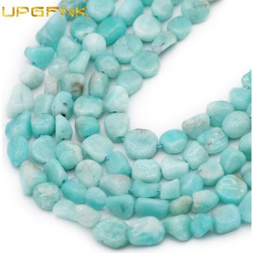 UPGFNK Natural Stone Irregular Amazonite Gravel Beads 4~8mm Loose Spacer Beads For Jewelry Making DIY Bracelet Necklace 15