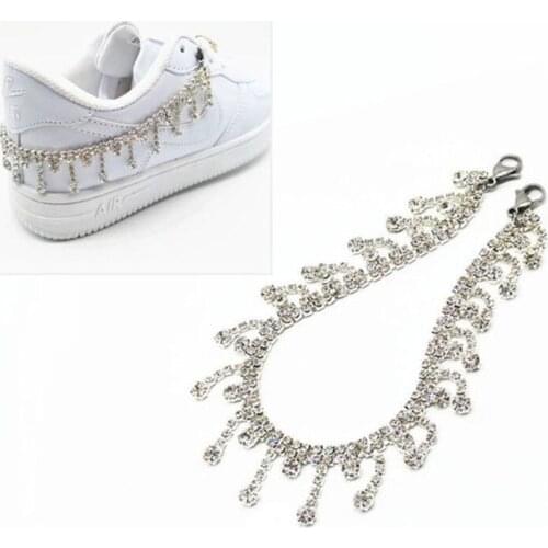 2021 Novelly Crystal Rhinestone Fringe Tassel Shoe Jewelry Chain Accessories Anklet Chains for Women Men Sneaker Decorations