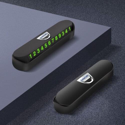 Car Styling Luminous Temporary Parking Card Phone Number Card Plate For Dacia Duster Logan Sandero Stepway Lodgy Dokker