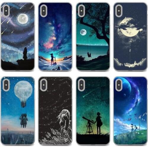 For Samsung Galaxy A12 A31 A41 A51 A71 A20e A21s M30 A10 A30 A40 A50 A60 A70 Cover Night-Sky-Child-Stars-Space-Galaxy