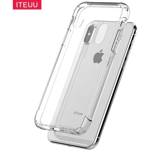 ITEUU TPU Clear Super Anti-Knock Case for iPhone X XS MAX for iPhone XR Cases Soft Shockproof Air Bag Transparent Back Cover