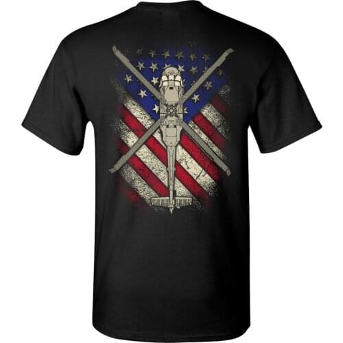 Creative Design American Flag UH-60 Black Hawk Transport Helicopter T-Shirt. Summer Cotton Short Sleeve O-Neck Mens T Shirt New
