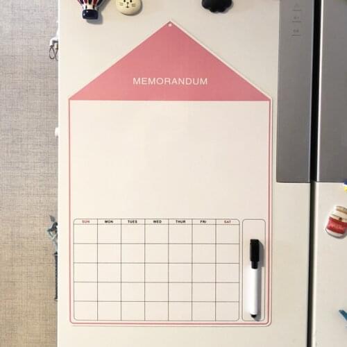 Magnetic Weekly & Monthly Planner Whiteboard Fridge Magnet Flexible Daily Message Drawing Refrigerator Bulletin White Board