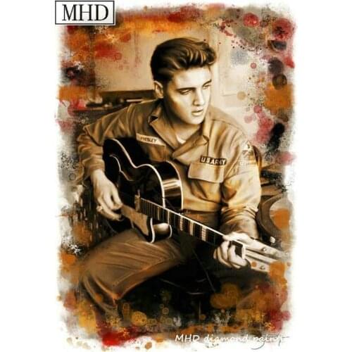 MHD Diamond mosaic full gear 5D Diy Diamond Embroidery Cross Stitch Kits square Diamond Painting Elvis Presley 50x75cm
