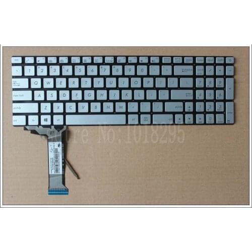 New for ASUS N751 N751J N751JK N751JX backlit Laptop keyboard US layout Silver